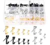 Swpeet 120 pezzi, 5 misure, 10 lb/20 lb/30 lb/100 lb/100 lb/100 lb kit per immagini in metallo, ganci ad alte prestazioni, hardware da appendere per cartongesso, parete in legno