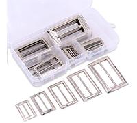 Swpeet 120 pz assortiti multiuso metallo D anello semicircolare con anello a D per Hardware Bags anello mano DIY accessori - 15,1 cm , 520,3 cm, 310,2 cm, 2,5 cm, 510,2 cm SliverTriGlide