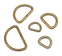 Swpeet 120 pz assortiti multiuso metallo D anello semicircolare con anello a D per Hardware Bags anello mano DIY accessori - 1/5,1 cm ", 5/20,3 cm", 3/10,2 cm, 2,5 cm, 5/10,2 cm Bronze