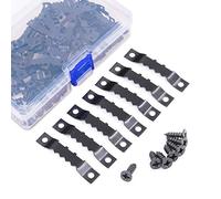 Swpeet 120 pz Sawtooth cornice appeso appendiabiti doppio foro con viti, per decorare casa creativo cornice da appendere (nero)