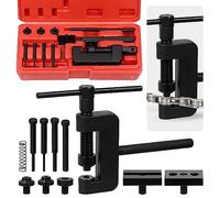 Swpeet 13 pezzi kit di smagliacatena per moto, con custodia per il trasporto, kit assortito, tagliacatena e rivettatrice, strumento di rimozione catena per moto, bici, ATV