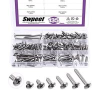 Swpeet 135 pezzi # 12 x 1/2 "a 1-3/5" 304 in acciaio inox 304 Phillips Truss Head autofilettanti viti Phillips Cross Drive legno viti in lamiera, legno, plastica PVC