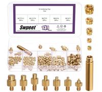 Swpeet 138Pcs 5 Misure Inserti Filettati a Caldo con 7 Misure Punte per Inserti a Caldo a Filettatura Esterna e Adattatore per Saldatore Kit Assortimento, Dadi in Ottone per Componenti Stampa 3D