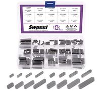 Swpeet 140 chiavi in acciaio al carbonio in 16 misure, 3 mm, 4 mm, 5 mm, 6 mm, con estremità arrotondate, chiavi parallele per albero di trasmissione parallela, assortimento per elementi di fissaggio