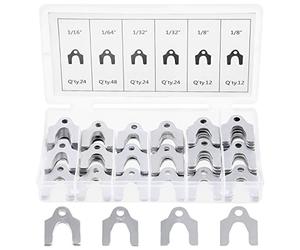 Swpeet 144 pezzi 4 misure 1/64 "1/32" 1/16" 1/8" Kit assortimento di spessore del corpo di allineamento automatico con una scatola di immagazzinaggio, perfetto per regolare parti del corpo o camber