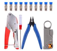 Swpeet 14PCS cable Crimper Compression Tool kit, incluso cavo crimpatrice e spelacavi con pezzi a compressione, perfetto per connettore coassiale RG59 per RG6 F BNC RCA cavo