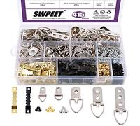 Swpeet 160 pz assortiti kit immagine ganci con viti, immagine ganci assortimento kit per appendere quadri soluzioni con contenitore trasparente - 7 modelli