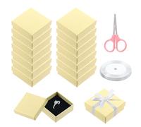 Swpeet 17 pezzi da 2,95 x 2,95 x 1,2 pollici, con motivo di champagne e diamanti di cartone, scatola regalo con forbici e nastro in poliestere, set per gioielli