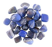 Swpeet 1Pound Marine Blue Agate Bulk Stone Grandi pezzi schiacciati di pietra preziosa da 0,75-1 "pollici Trucchini di pietra tumbled schiacciati di quarzo di cristallo naturale perfetto per la realiz