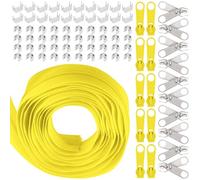 Swpeet 1roll 10 yard #5 Yellow Nylon Zipper Tape Strip Zipper Tape Strip con 20 pezzi Matched Zipper Sliders Assortment Kit, sostituzione Zipper Roll Endless Zip Set con doppio cursore singolo e zip