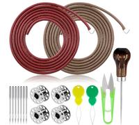 Swpeet 20 cinghie per macchina da cucire a pedale, in pelle bovina, con gancio, multifunzione, per macchine da cucire a pedale universali