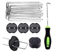 Swpeet 201 Pieces U-shaped Landscape Garden Stakes picchetti a forma di U e guarnizione di fissaggio in plastica con gancio per plettro, graffette per giardini e paesaggi per tubi