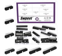 Swpeet 23Pcs Kit Assortimento Connettori Maschio ad Angolo Retto Passo 2,54mm da 20 24 26 30 34 40 50 Pin, Connettore IDC Box Header, Pin Header IDC per PCB Socket