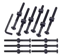 Swpeet 25Pcs Nero M6 80mm Presa Hex Testa Cap Culla Baby Bed Bolt e Barrel Nuts con 1 x Allen Wrench perfetto per mobili, culle, viti culla
