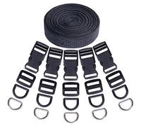 Swpeet 30 fibbie piatte in plastica a rilascio laterale e resistenti, regolabili, Argento, 15 mm