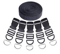 Swpeet 30 fibbie piatte in plastica a rilascio laterale e resistenti, regolabili, Argento, 32mm