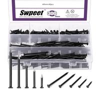 Swpeet 300 pezzi 5 misure 3/4" 1-1/4" 1-3/5" 2" 2-3/8" kit di chiodi in acciaio, chiodi galvanizzati, chiodi piccoli, chiodi di finitura, chiodi da parete, chiodi di legno, chiodi per mattoni in