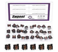 Swpeet 30Pcs 6 Tipi 5mH 10mH 15mH 20mH 30mH 40mH Kit Assortimento di Bobine di Induttanza, Induttore Magnetico Verticale E Forma Monostrato Filo Avvolto per Prodotti Elettronici