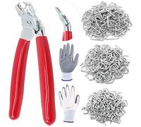 Swpeet 360Pcs 3/4 "1/2" 3/8" anelli di maiale zincati con pinze di anello di maiale angolato assortimento kit, rivestimento professionale anelli di maiale kit di installazione per Bungee Shock, corde