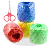 Swpeet 4 rotoli 4 Clors 200 Yards Poliestere Nylon Plastica Corda Spago Per La Casa Bundle con Scisccor Assortimento Kit Perfetto per Poliestere Nylon Plastica Corda Spago Casa In Dotazione