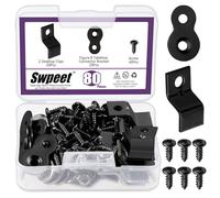 Swpeet 40 paia di connettori da tavolo in 2 stili resistenti, 8 staffe angolari regolabili a Z con viti abbinate, kit assortito, tavoli multiuso figura 8 staffe di fissaggio a Z clip per mobili