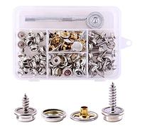 Swpeet 40 set di fissaggio a vite Snaps con Snap Setting Tool kit, molle a perno con 3/20,3 cm "e 5/20,3 cm vite in acciaio INOX, tacchetti bottoni confezione per mobili tela barche, Sliver