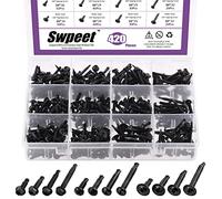 Swpeet 420 pezzi nero 3 tipi testa 410 acciaio inox #8 Pan Head & Hex Washer Head & Wafer Head Set viti autofilettanti autofilettanti testa