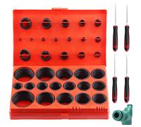 Swpeet 423Pcs Metric Universal Rubber O-Ring Rondella con kit di scelta corta e gancio, kit assortimento di rondella O-Ring in gomma metrica in gomma nitrilica per riparazione di rubinetti