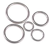 Swpeet 50 anelli in metallo multiuso in metallo per cinture, ferramenta, borse, portachiavi, fai da te, 5 misure 3/2", 3/4", 1", 3/5", 5/4"