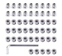 Swpeet 50 pezzi 1/4 "-20 x 10 mm zincato bianco per mobili in acciaio al carbonio Vite in dado filettato inserti in legno inserti filettati bullone di fissaggio connettore esagonale (1/4-20 x 10 mm)