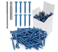 Swpeet 52 viti da 1/4 "x 2-1/4" a testa piatta per calcestruzzo con cacciavite e trapano, set di viti per calcestruzzo, viti autofilettanti per ancoraggio su muratura