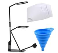 Swpeet 52Pcs 15 "Global Gravity Feed Vernice Pistola A Spruzzo Supporto Stand con supporto del filtro, 12CM Imbuto In Silicone, 100 Micron Filtro Vernice con fine Nylon Mesh Assortimento Kit per HVLP