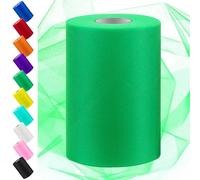 Swpeet 6 Pollice da 100 Yards Erba Verde Tulle Tessuto Roll, Tessuto Spool Tulle Nastro, Netting Poliestere Spool Ideale per DIY Handmade Festa di Compleanno Decorazioni Matrimoniali Forniture