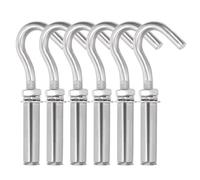 Swpeet 6 viti di espansione M8 in acciaio inox, gancio di espansione, gancio di espansione, ganci da soffitto, ganci in metallo per pareti in cemento