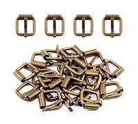 Swpeet - 60 fibbie a rullo in metallo multiuso in bronzo, 13 mm, per cinture, borse, anelli, accessori fai da te, portachiavi e guinzaglio per cani (bronzo, 1/2 pollici)