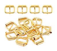 Swpeet - 60 fibbie a rullo in metallo multiuso per cinture, borse, anelli, accessori fai da te, portachiavi e guinzaglio per cani (oro, 3/4")