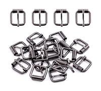 Swpeet 60 fibbie a rullo in metallo multiuso resistenti da 15 mm per cinture, ferramenta, borse, accessori fai da te, portachiavi, cinture e guinzagli per cani, colore nero, 1,5 cm