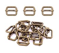 Swpeet - 60 pezzi di anelli metallici rettangolari in bronzo da 13 mm, regolatori triglide, cursori, fibbie a rullino, fibbie con perno a rullo, cursori per cinture, portachiavi per cinture, borse