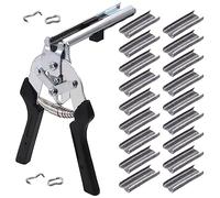 Swpeet 601 pinze professionali per tappezzeria tipo M, con anelli per unghie di maiale di tipo M, kit assortito di chiodi M, clip M anelli di maiale M graffette per fissaggio recinzioni