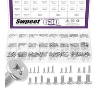 Swpeet 630Pcs 21 dimensioni M1 M1.2 M1.4 M1.6 M2 M2.5 M3 304 in acciaio inossidabile Phillips macchina a testa piatta vite Kit assortimento, piccole vite rotonde a testa trasversale, piccola