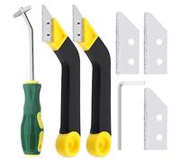 Swpeet 7 attrezzi per la rimozione della grout e per la rimozione delle piastrelle, con 3 pezzi di lame extra e kit di supporto per il recupero, strumento di rimozione della grout Cleaner Scraper