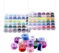 Swpeet 72Pz 72 Colori Poliestere Prewound Bobbins Set da Cucire con Bobina Box, Filo da Cucire Bobine, Bobine Pre-Wound Compatibile con Brother/Babylock/Janome/Elna/Singer Macchina da Ricamo, Taglia A