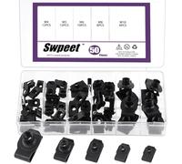 Swpeet Assortimento di 50 clip a U in acciaio al carbonio M4 M5 M6 M8 M10 per auto, dadi a U, dadi a U, fissaggi a molla per pannello della porta della plancia, compatibile con l'interno