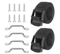 Swpeet Cinghia di fissaggio per barche, bagagli, auto 2 Set 1 "x 48" Nylon Tie Down Cinturina con fibbia Cam in acciaio inossidabile, ideale per camion, rimorchio, imbarcazione