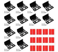 Swpeet Confezione da 12 chiusure magnetiche per armadietti, in acciaio inox, colore nero, a forma di L, ultra sottili, con chiusura magnetica per armadietti, porte, armadi, chiudiporta