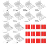 Swpeet Confezione da 12 pezzi argento a forma di L in acciaio inox per armadietto magnetico, ultra sottile, per armadietto, chiusura magnetica, chiusura magnetica, armadietto, porta