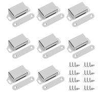 Swpeet Confezione da 8 pezzi da 2,16 "x 0,8" argento medio armadio in acciaio inox con set di viti, forte cattura magnetica per porta cucina armadio chiusura armadio porta chiudiporta