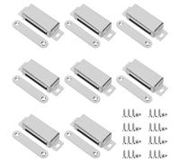 Swpeet Confezione da 8 pezzi da 2,75 "x 0,8" argento grande armadio in acciaio inox con viti assortite, forte presa magnetica per porta porta cucina armadio chiusura armadio porta chiudiporta