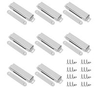 Swpeet Confezione da 8 pezzi da 3,85 "x 0,8" argento extra grande armadio in acciaio inox con set di viti, forte cattura magnetica per porta cucina armadio chiusura armadio porta chiudiporta