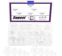 Swpeet Glass Tiles Flatback Round Cabochons Dome Cameo Beads Crystal Embellishments for Photo Pendant Earring Necklace Jewelry Making 110 pz 5 misure ovali in vetro trasparente cupola cabochon